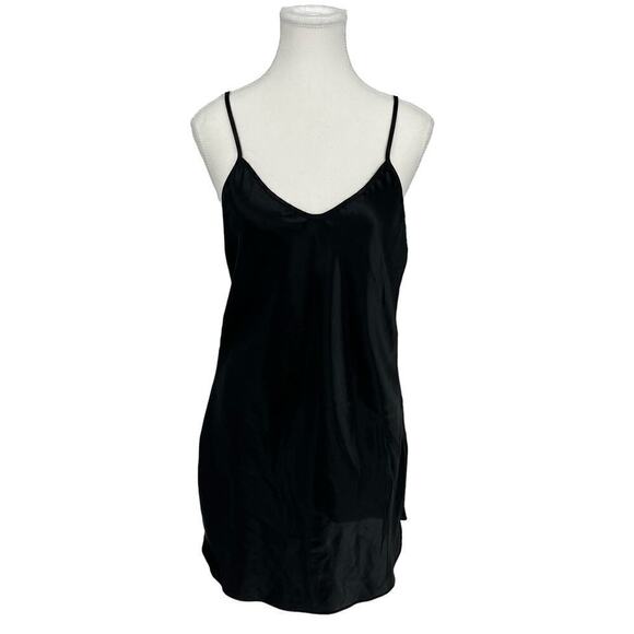 Vintage 90’s California Dynasty Lingerie Dress Black Cross Back Small - Picture 1 of 7